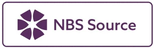 NBS Source logo: a purple six-segment star icon to the left of the 'NBS Source' wordmark on a white rounded-rectangle with a purple border.